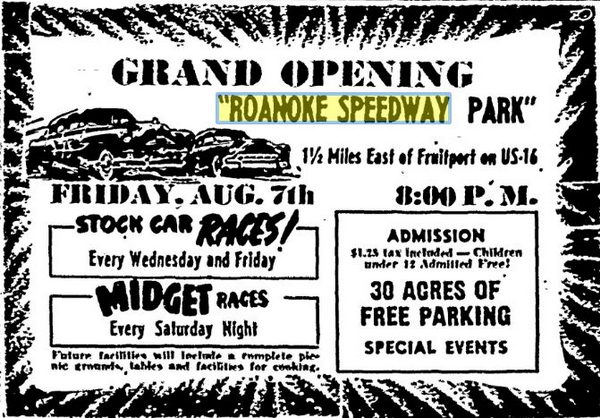 Roanoke Speedway - Aug 1953 (newer photo)